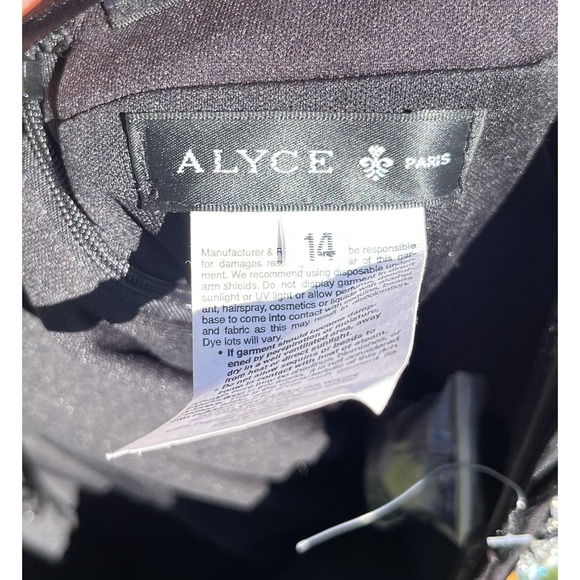 Alyce Paris Dress Womens 14 Black Sequin Beaded Strapless Sweetheart Mini Party - Picture 10 of 12